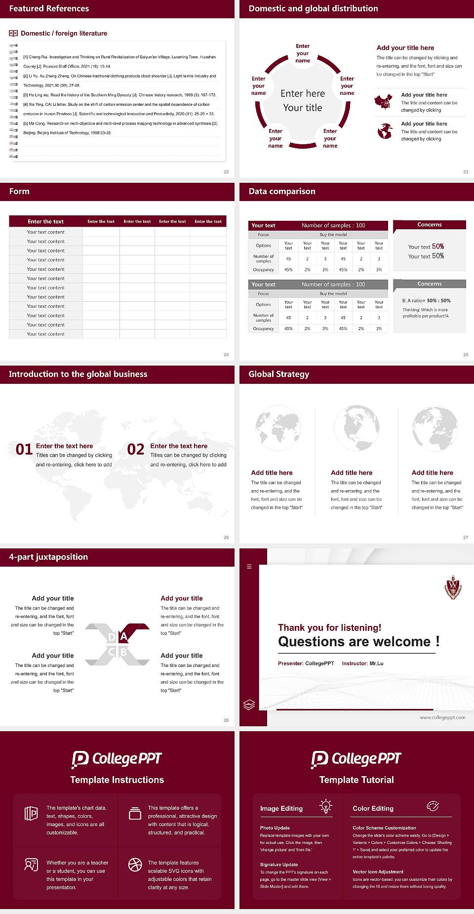 Walsh University Thesis Proposal/Graduation Defense PPT Template4:3 ratio PPT effect preview image4