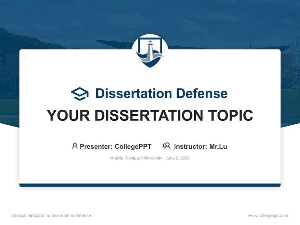 Virginia Wesleyan University Graduation Thesis Defense PPT Template4:3 ratio PPT effect preview image7