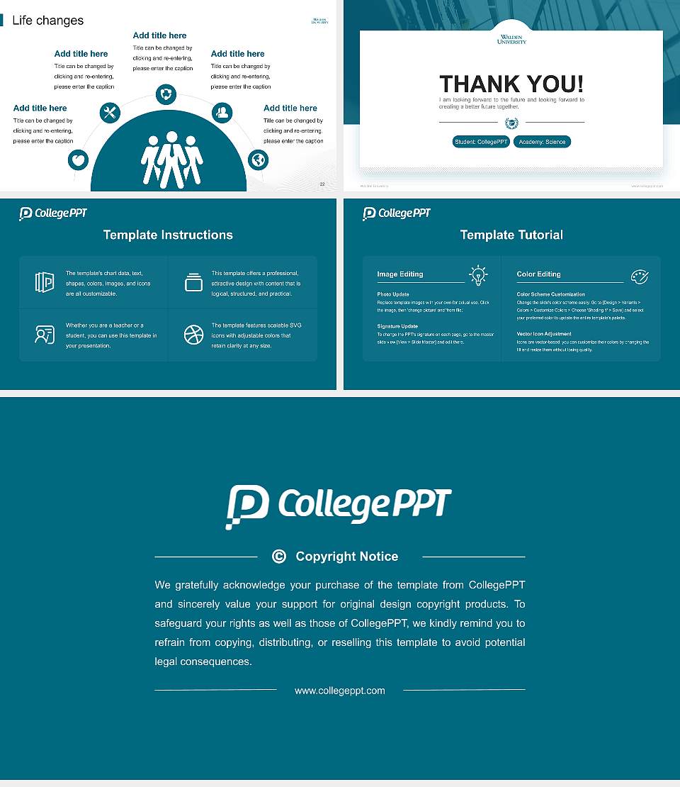 Walden University National Scholarship Defense PPT Template16:9 ratio PPT effect preview image4