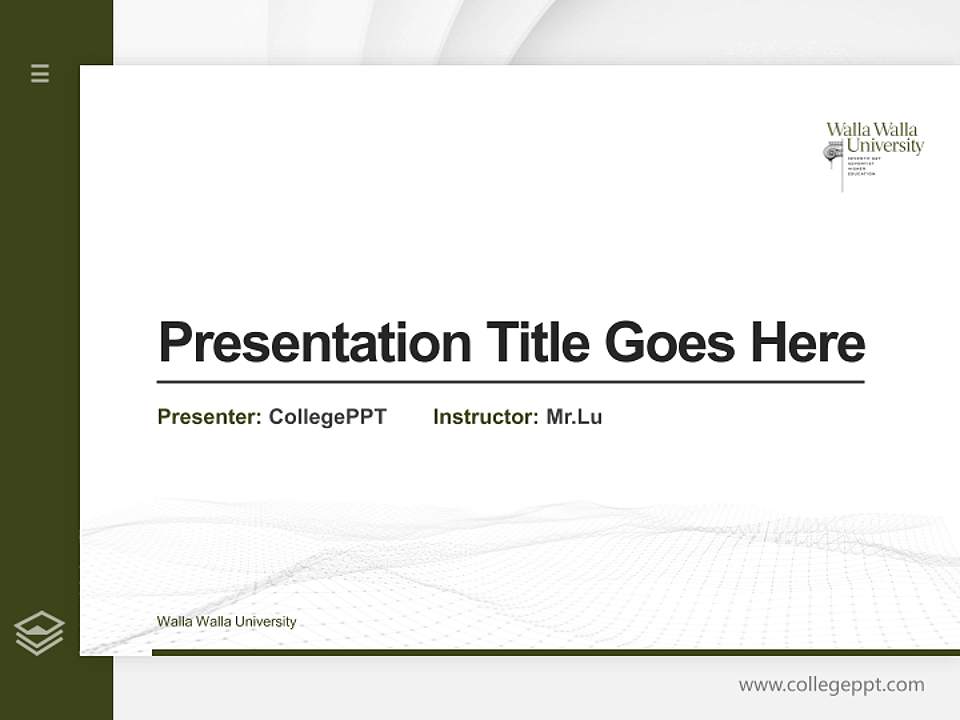 Walla Walla University Thesis Proposal/Graduation Defense PPT Template4:3 ratio PPT effect preview image5