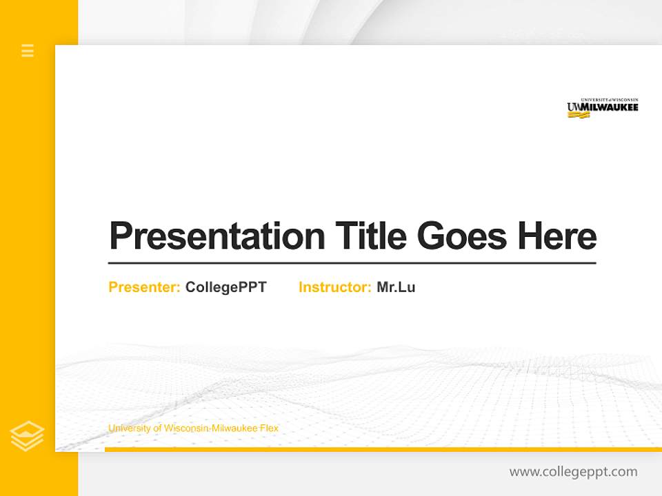University of Wisconsin-Milwaukee Flex Thesis Proposal/Graduation Defense PPT Template4:3 ratio PPT effect preview image5