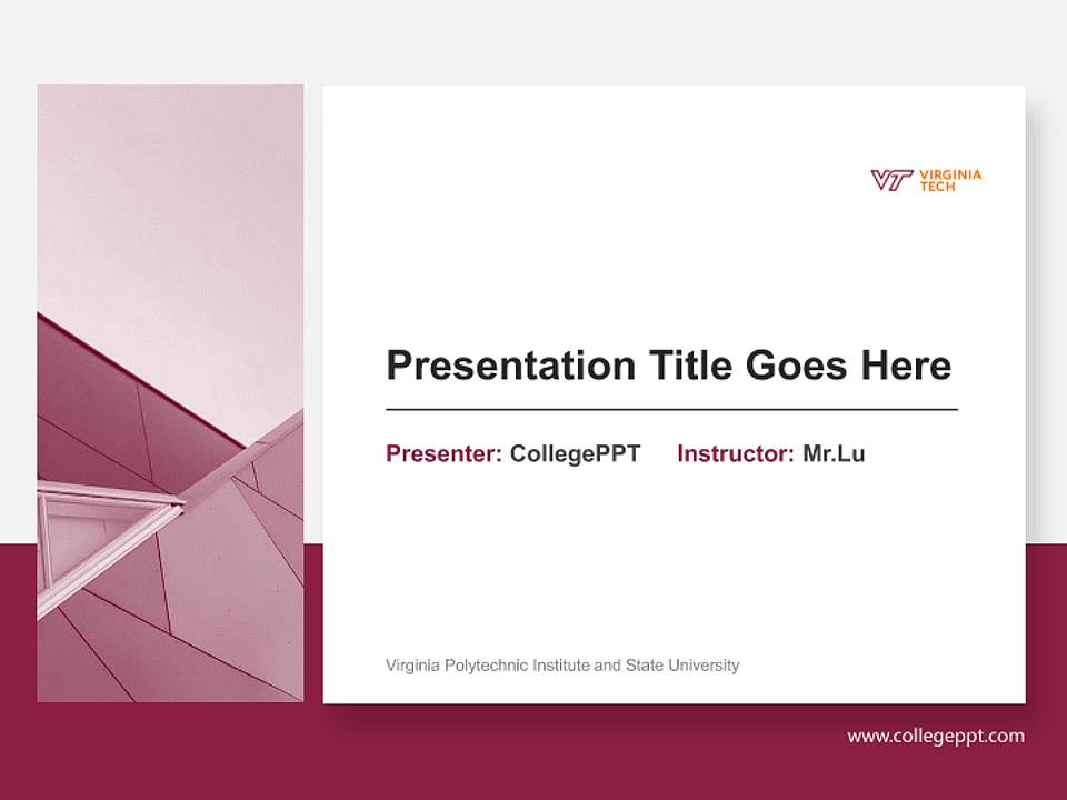 Virginia Polytechnic Institute and State University General Purpose PPT Template4:3 ratio PPT effect preview image6