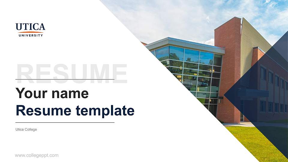 Utica College Resume PPT Template16:9 ratio PPT effect preview image