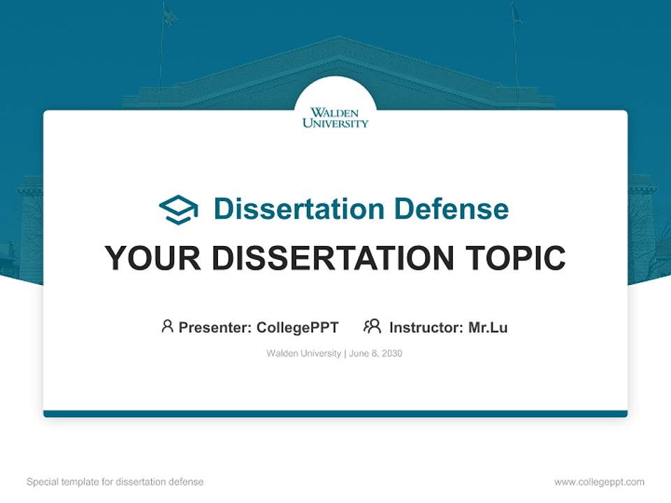 Walden University Graduation Thesis Defense PPT Template4:3 ratio PPT effect preview image7