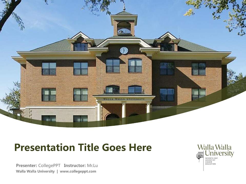 Walla Walla University Course/Courseware Creation PPT Template4:3 ratio PPT effect preview image5