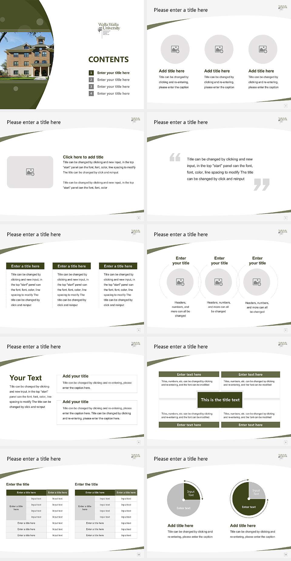 Walla Walla University Course/Courseware Creation PPT Template4:3 ratio PPT effect preview image2