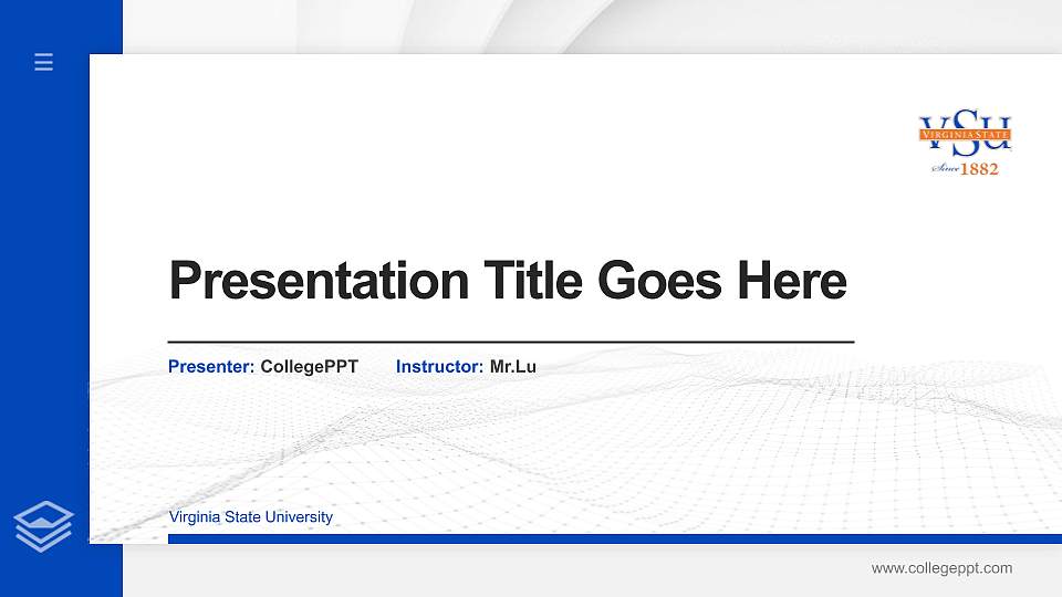 Virginia State University Thesis Proposal/Graduation Defense PPT Template16:9 ratio PPT effect preview image1