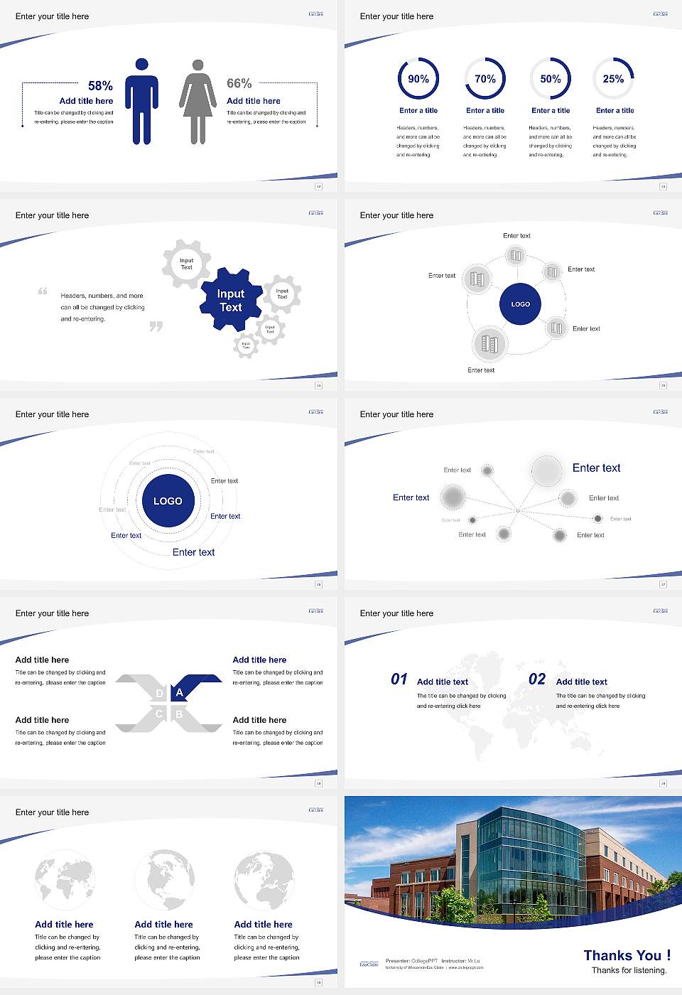 University of Wisconsin-Eau Claire Course/Courseware Creation PPT Template16:9 ratio PPT effect preview image4
