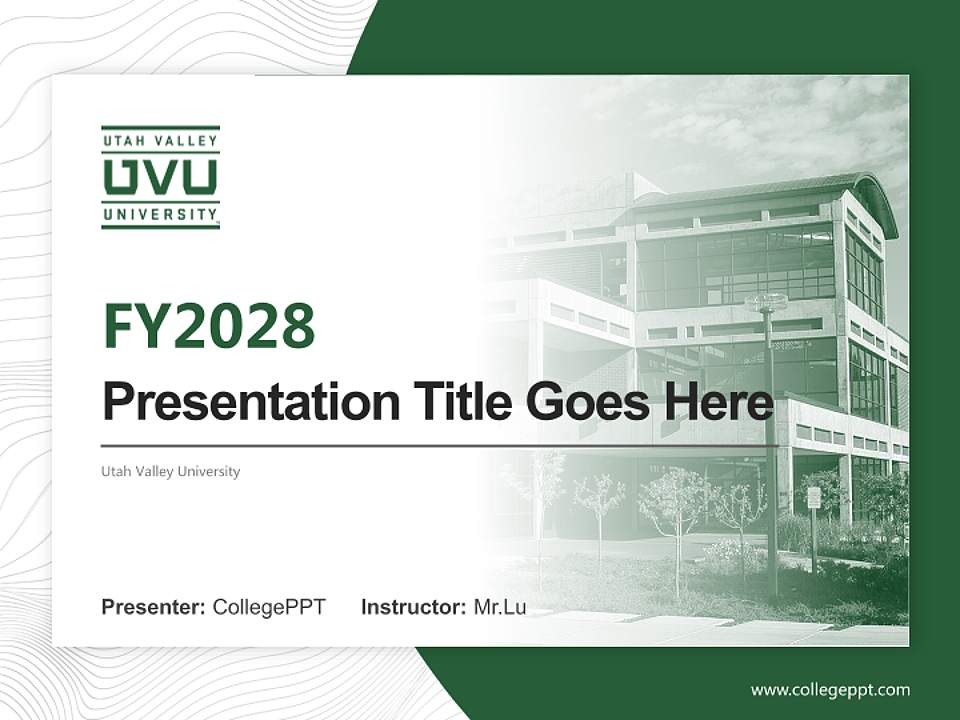 Utah Valley University Academic Presentation/Research Findings Report PPT Template4:3 ratio PPT effect preview image5