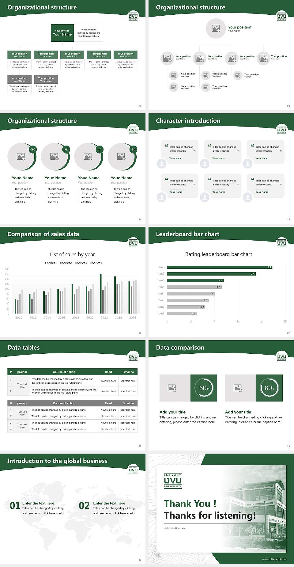 Utah Valley University Academic Presentation/Research Findings Report PPT Template4:3 ratio PPT effect preview image4