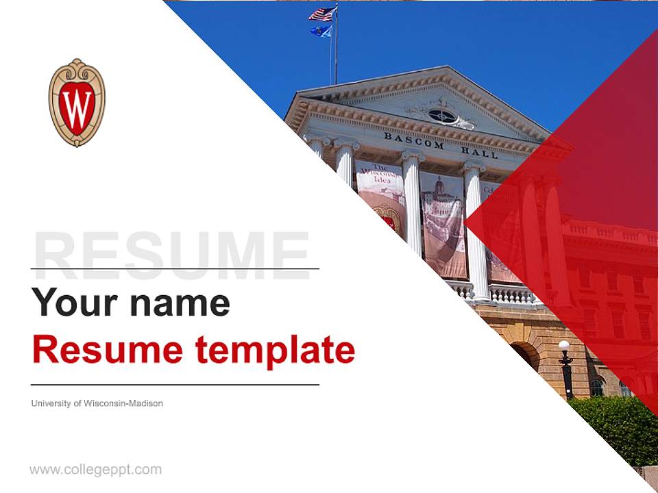University of Wisconsin-Madison Resume PPT Template4:3 ratio PPT effect preview image5