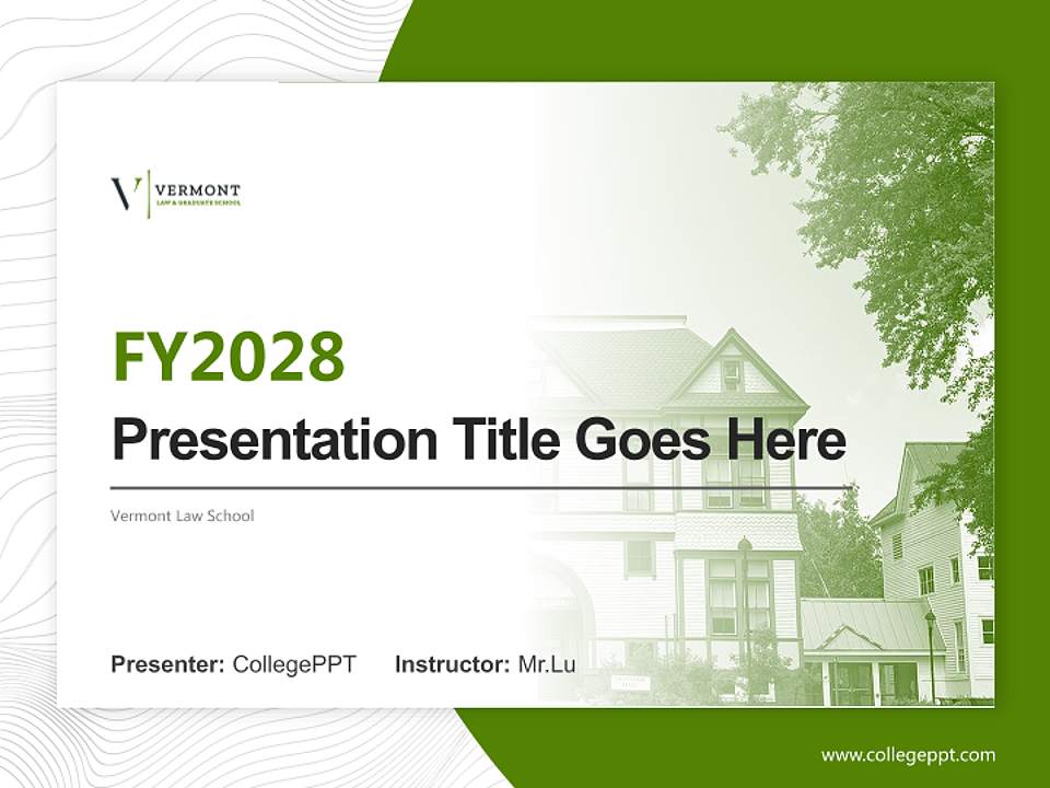 Vermont Law School Academic Presentation/Research Findings Report PPT Template4:3 ratio PPT effect preview image5