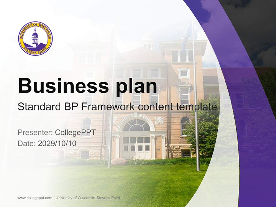 University of Wisconsin-Stevens Point Competition/Entrepreneurship Contest PPT Template4:3 ratio PPT effect preview image9