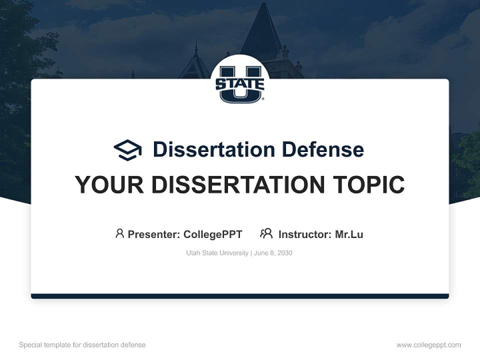 Utah State University Graduation Thesis Defense PPT Template4:3 ratio PPT effect preview image7