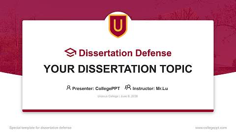 Ursinus College Graduation Thesis Defense PPT Template