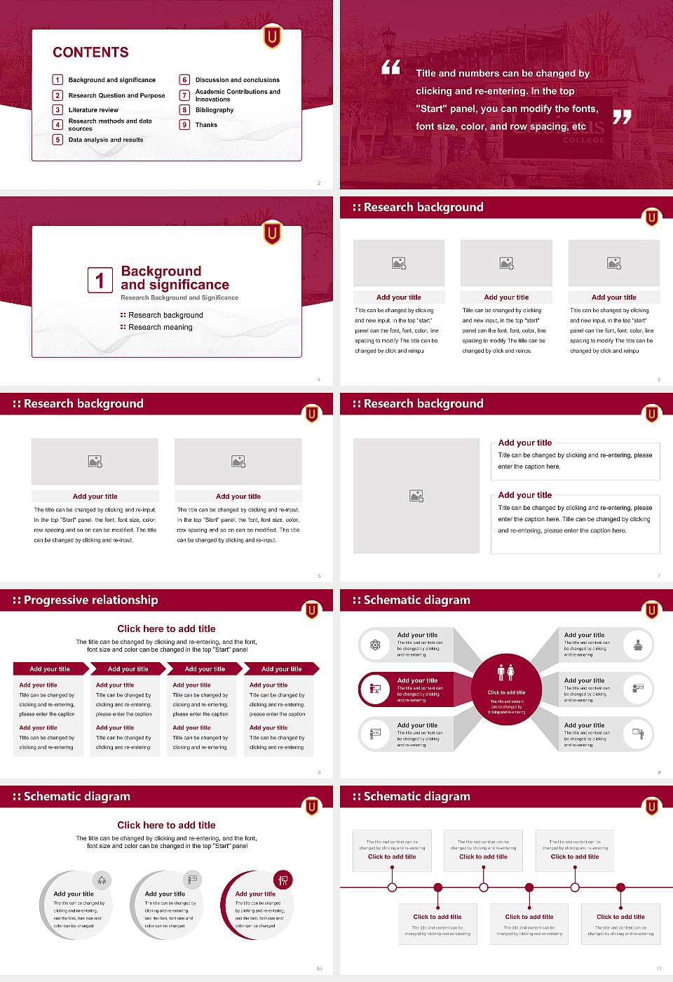 Ursinus College Graduation Thesis Defense PPT Template16:9 ratio PPT effect preview image2