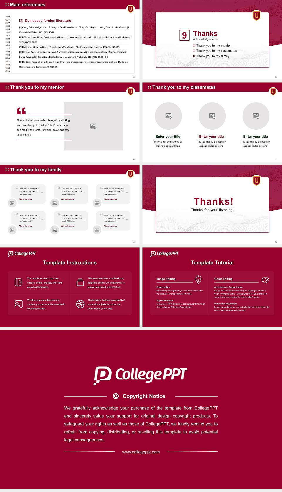 Ursinus College Graduation Thesis Defense PPT Template16:9 ratio PPT effect preview image7