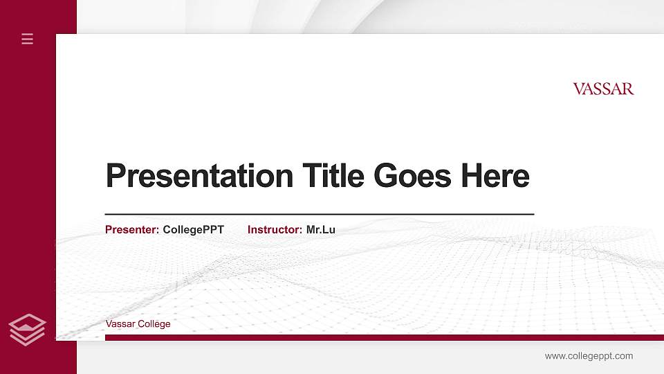Vassar College Thesis Proposal/Graduation Defense PPT Template16:9 ratio PPT effect preview image