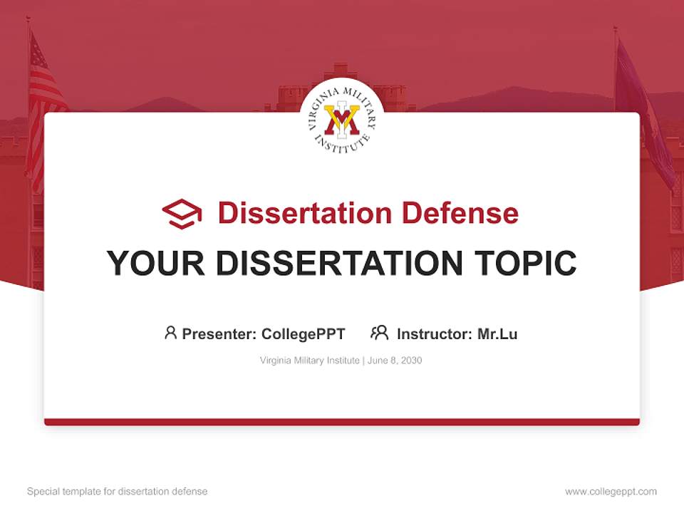 Virginia Military Institute Graduation Thesis Defense PPT Template4:3 ratio PPT effect preview image7