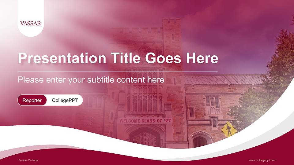 Vassar College Lecture Sharing and Networking Event PPT Template16:9 ratio PPT effect preview image1