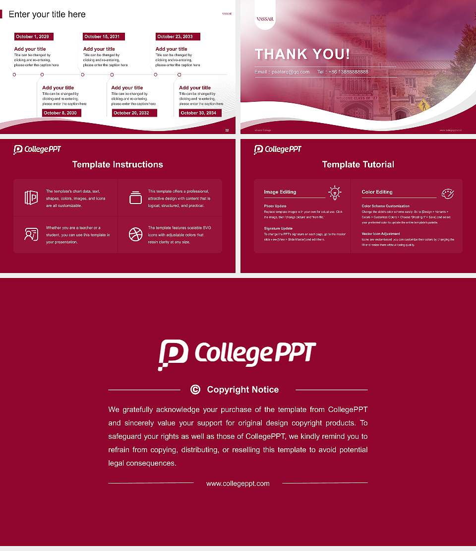 Vassar College Lecture Sharing and Networking Event PPT Template16:9 ratio PPT effect preview image4