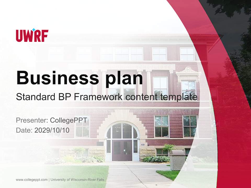 University of Wisconsin-River Falls Competition/Entrepreneurship Contest PPT Template4:3 ratio PPT effect preview image9