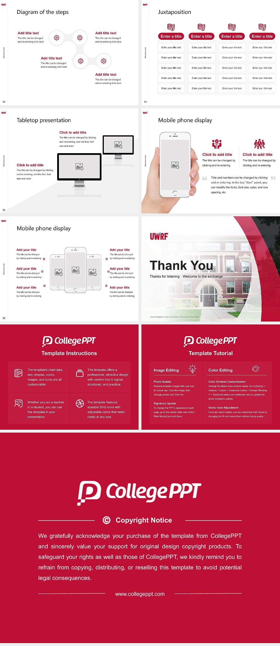 University of Wisconsin-River Falls Competition/Entrepreneurship Contest PPT Template4:3 ratio PPT effect preview image9