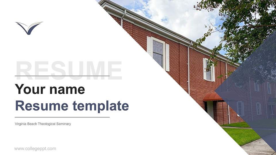 Virginia Beach Theological Seminary Resume PPT Template16:9 ratio PPT effect preview image