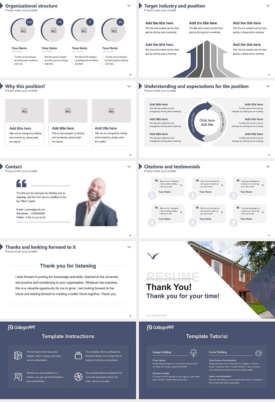 Virginia Beach Theological Seminary Resume PPT Template16:9 ratio PPT effect preview image4