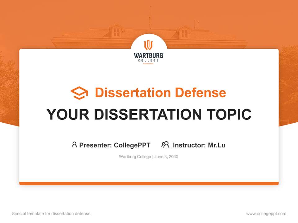 Wartburg College Graduation Thesis Defense PPT Template4:3 ratio PPT effect preview image7