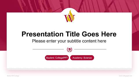 Walnut Hill College National Scholarship Defense PPT Template