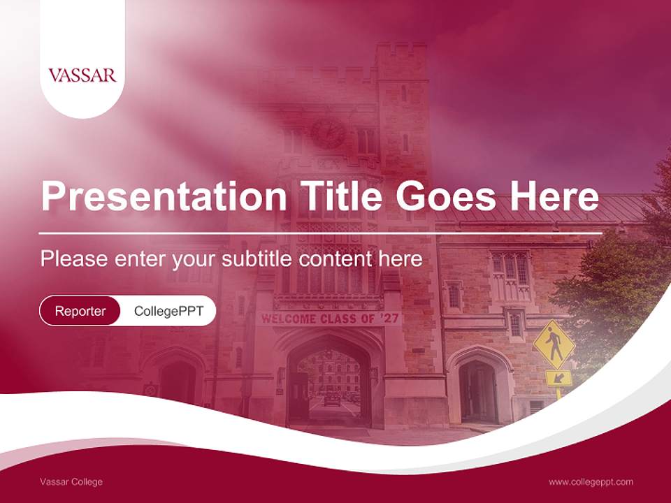 Vassar College Lecture Sharing and Networking Event PPT Template4:3 ratio PPT effect preview image4