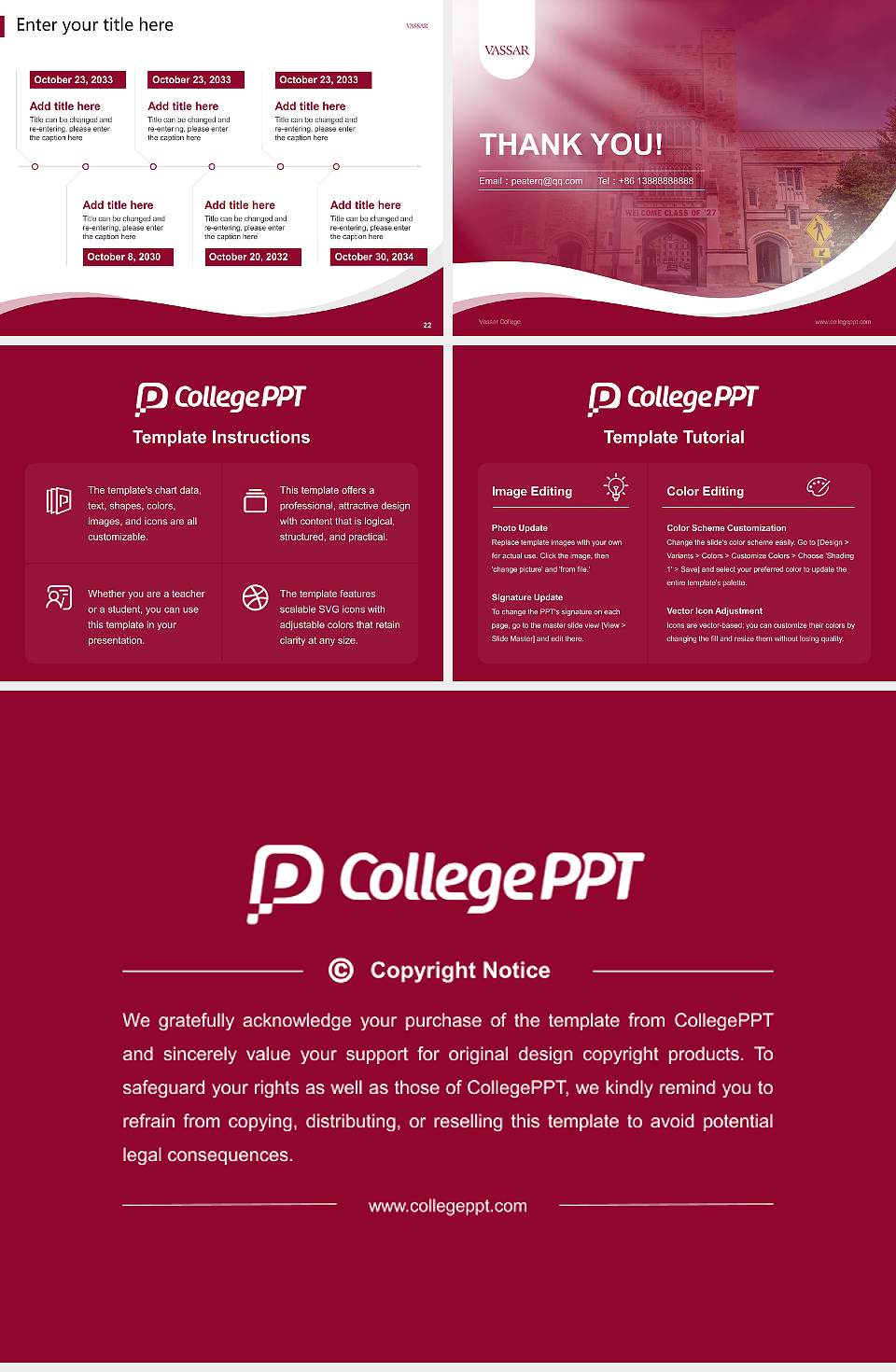 Vassar College Lecture Sharing and Networking Event PPT Template4:3 ratio PPT effect preview image4
