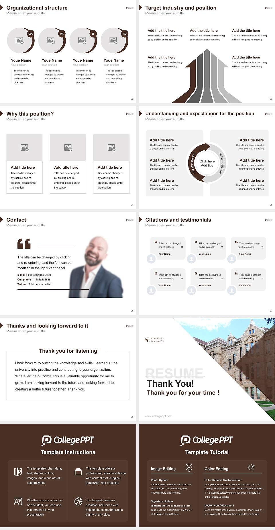 University of Wyoming Resume PPT Template4:3 ratio PPT effect preview image4
