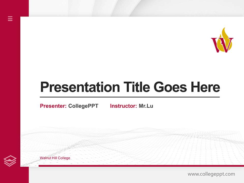Walnut Hill College Thesis Proposal/Graduation Defense PPT Template4:3 ratio PPT effect preview image5