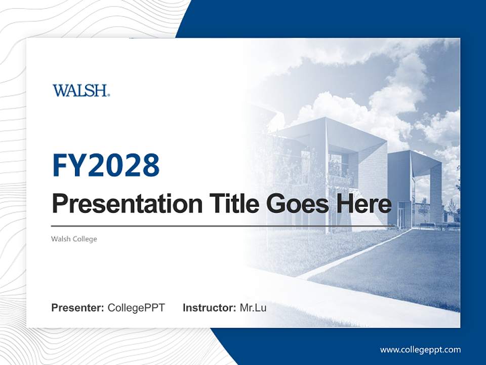 Walsh College Academic Presentation/Research Findings Report PPT Template4:3 ratio PPT effect preview image5