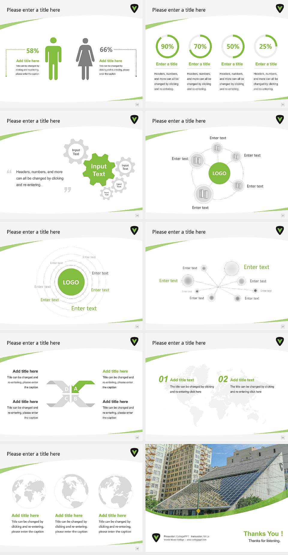 Visible Music College Course/Courseware Creation PPT Template4:3 ratio PPT effect preview image4