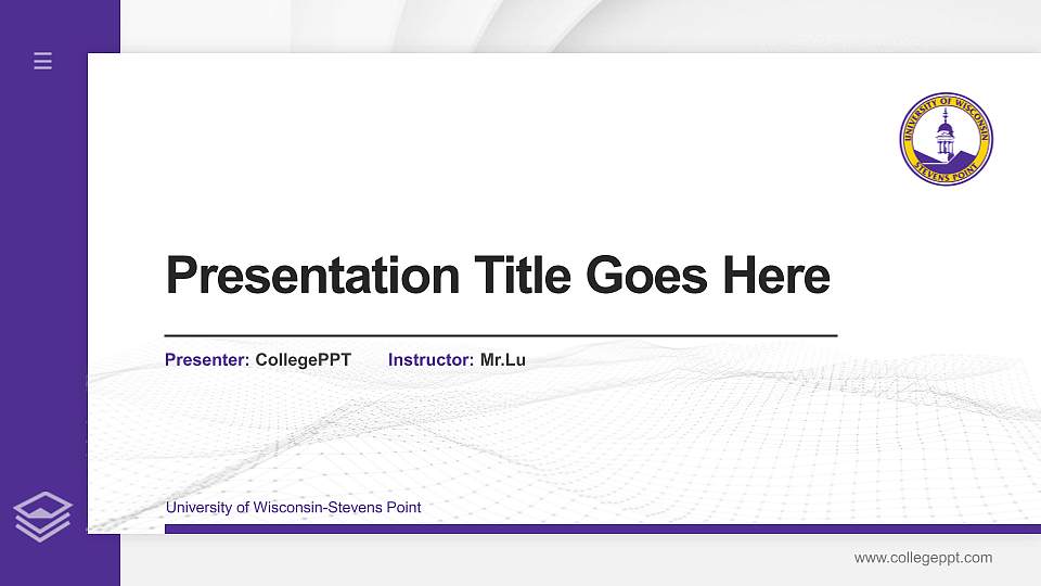 University of Wisconsin-Stevens Point Thesis Proposal/Graduation Defense PPT Template16:9 ratio PPT effect preview image