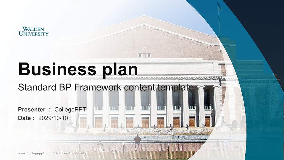 Walden University Competition/Entrepreneurship Contest PPT Template16:9 ratio PPT effect preview image