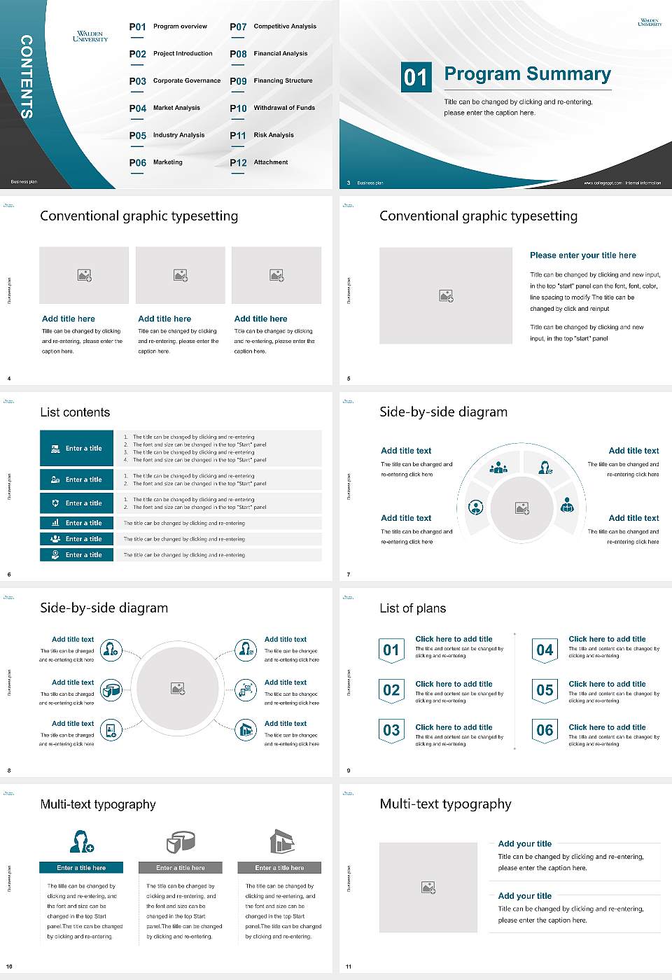 Walden University Competition/Entrepreneurship Contest PPT Template16:9 ratio PPT effect preview image2