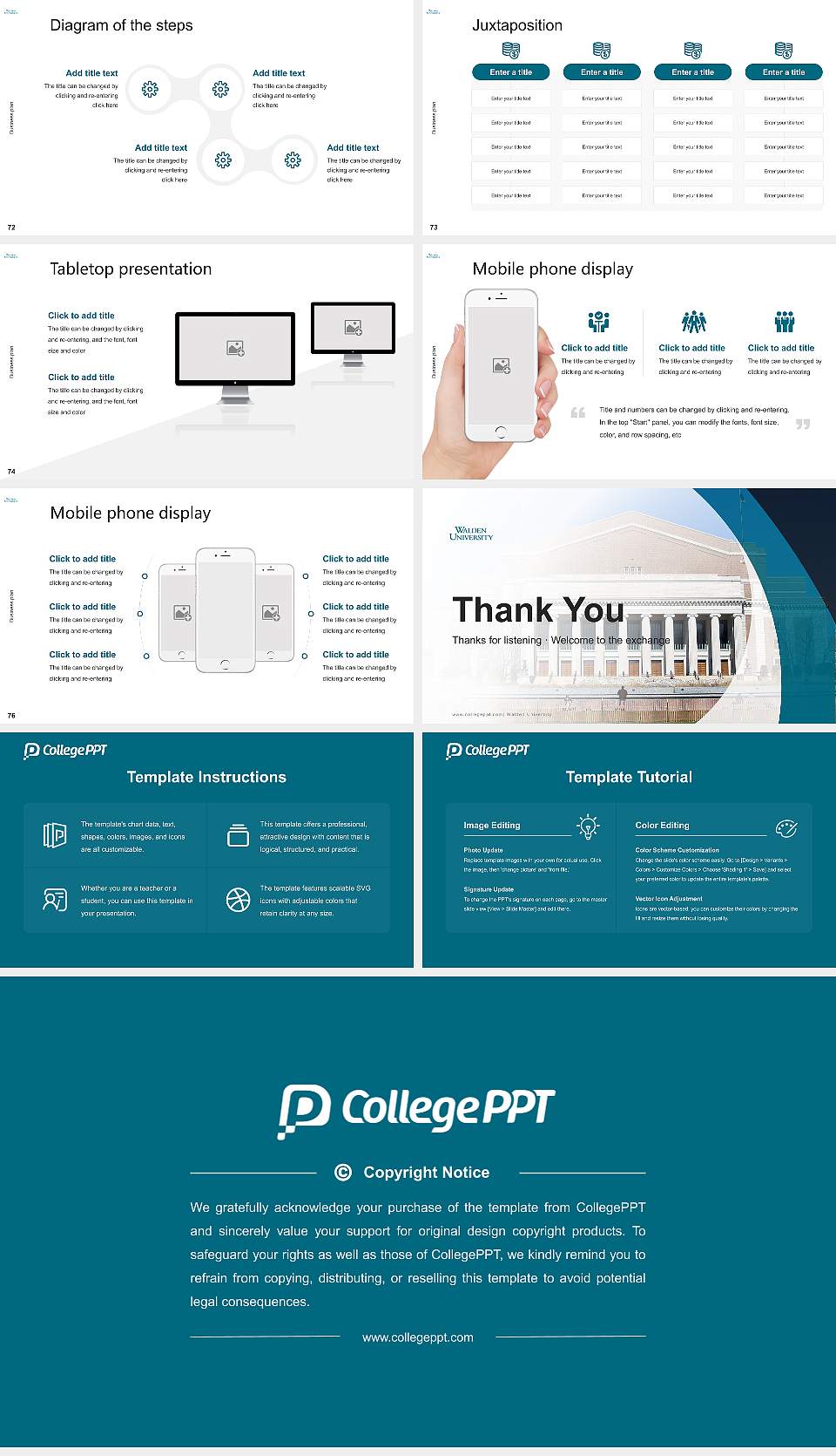 Walden University Competition/Entrepreneurship Contest PPT Template16:9 ratio PPT effect preview image9