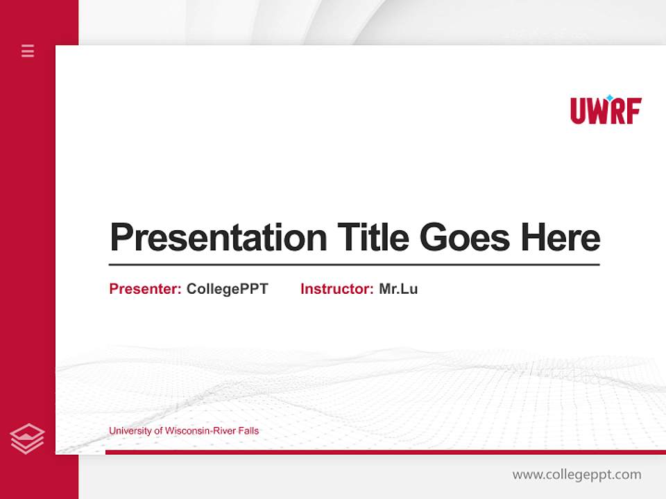 University of Wisconsin-River Falls Thesis Proposal/Graduation Defense PPT Template4:3 ratio PPT effect preview image5