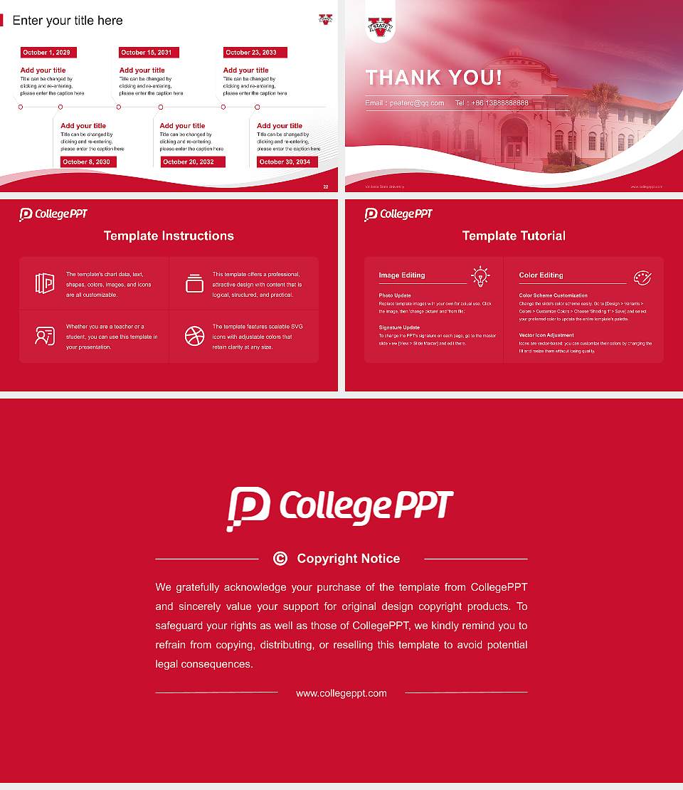 Valdosta State University Lecture Sharing and Networking Event PPT Template16:9 ratio PPT effect preview image4