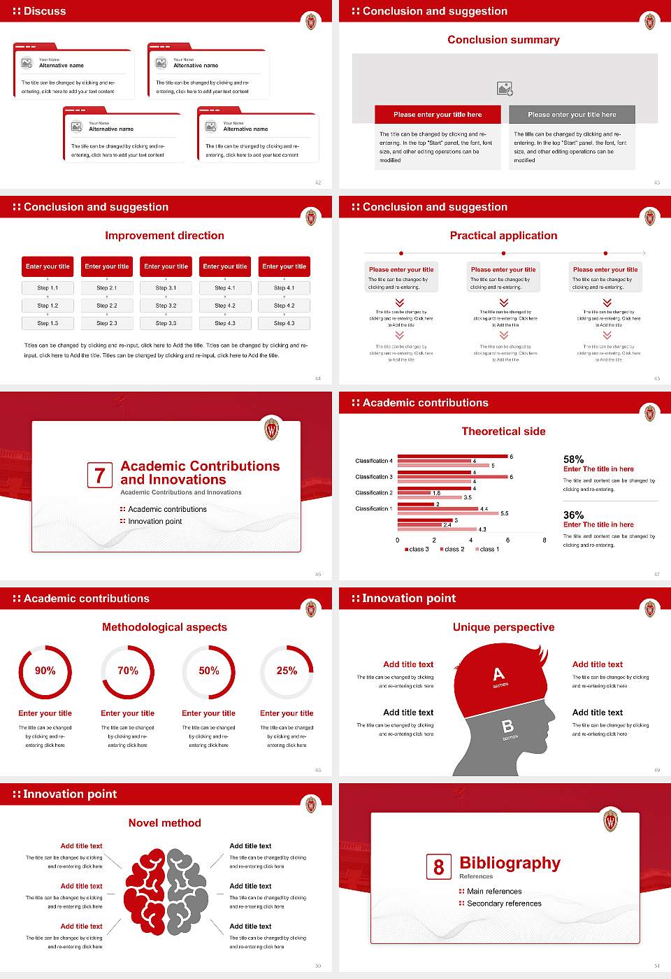University of Wisconsin-Madison Graduation Thesis Defense PPT Template16:9 ratio PPT effect preview image6