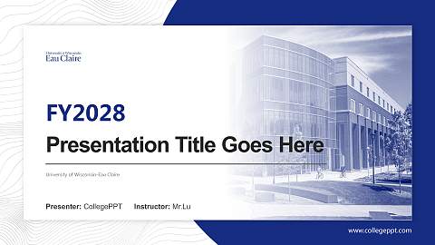 University of Wisconsin-Eau Claire Academic Presentation/Research Findings Report PPT Template