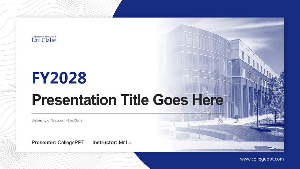 University of Wisconsin-Eau Claire Academic Presentation/Research Findings Report PPT Template16:9 ratio PPT effect preview image