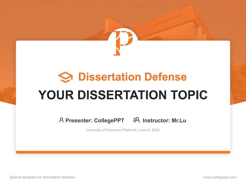 University of Wisconsin-Platteville Graduation Thesis Defense PPT Template4:3 ratio PPT effect preview image7