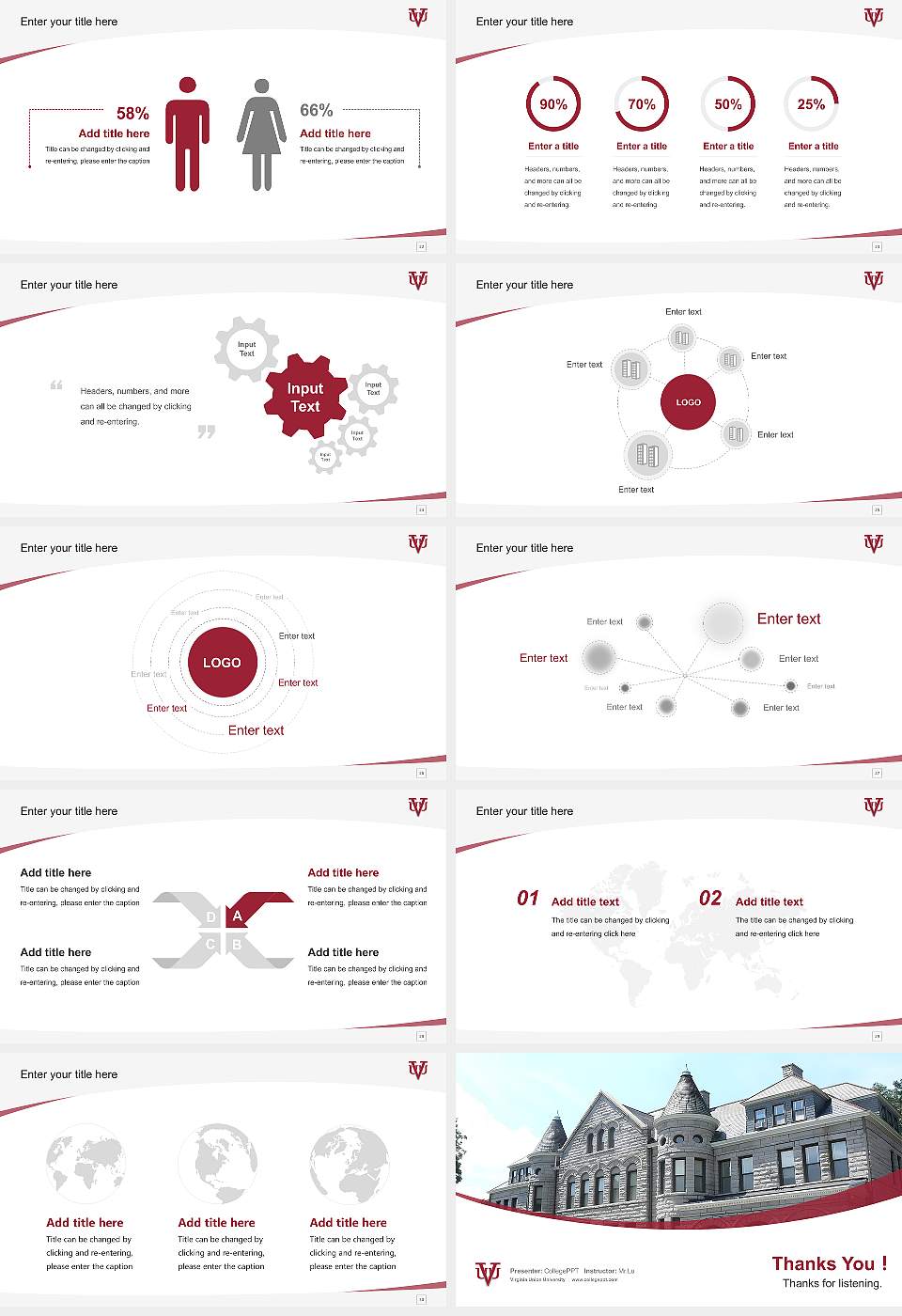 Virginia Union University Course/Courseware Creation PPT Template16:9 ratio PPT effect preview image4