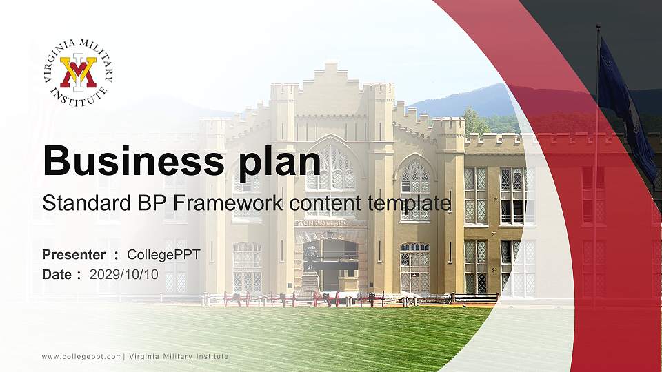 Virginia Military Institute Competition/Entrepreneurship Contest PPT Template16:9 ratio PPT effect preview image