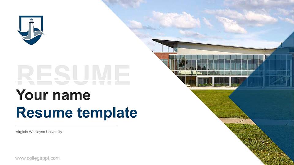 Virginia Wesleyan University Resume PPT Template16:9 ratio PPT effect preview image